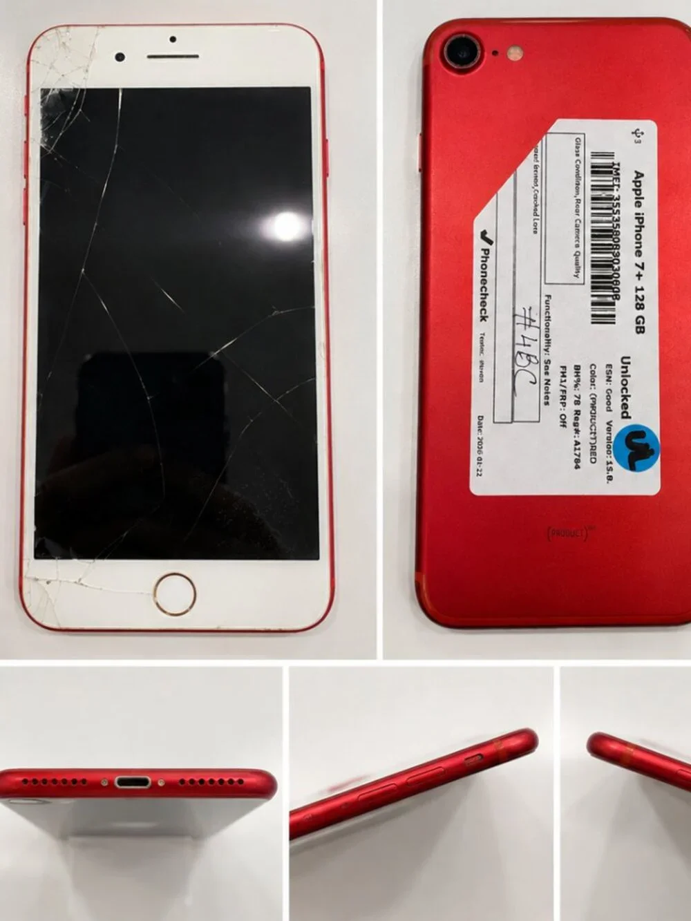 Apple iPhone 7 Plus 128GB Unlocked Red (#4 BC)